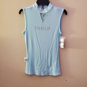 Brand new blue bebe tank top size medium